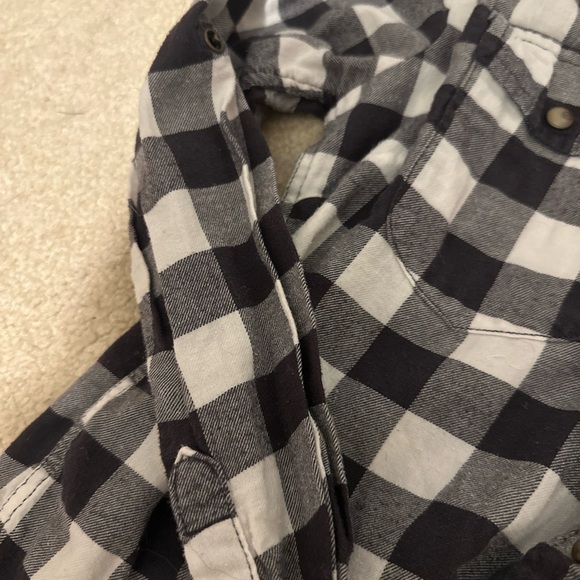 JACHS Girlfriend classic button up Black and White Plaid Shirt size small - Picture 4 of 5